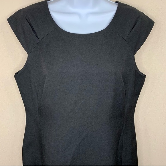 Size 10 Evan Picone Black Label Black Cocktail Dress Cap Sleeve Midi Event - Picture 2 of 10